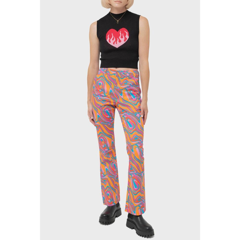 Another Girl Women's Cynthia Starr Swirl Pant Flares Multicolor Size US 2 / XS